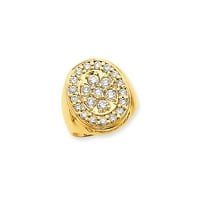 Čvrsta 14k žuto zlato jedinstveno kružno za muškarče dijamantni prsten sa CZ COBIC cirkonijom veličine