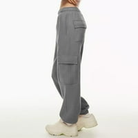 Wyongtao ženske joggers hlače nacrtavanje trčanja s džepovima sa džepovima salon za habanje, tamno siva