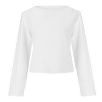 Ženska pamučna posteljina odijelo modne udobne čipke za hlače u obliku čipkastim bojama za žene bijele