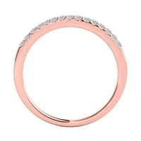 Mauli dragulji za angažovanje prstenova za žene 1. Carat Halo morgatit i dijamantski pogled na set za modernu u obliku prong-ružičastog zlata