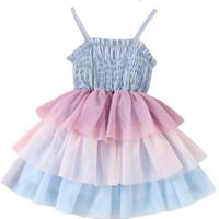 Djevojke Rainbow Tutu Dess Godine Girls Ljeto Slatka boja Klizni haljina Birthday Party Mesh Princess