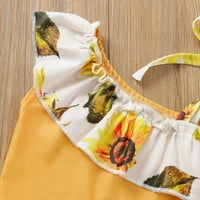Djevojke kupaće kostim Toddler Summer Bowknot Flower Print Rufffes Dva kupaća kostimi Bikini sa trakom