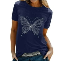 Zodggu ženska majica poklon vrhova bluza prodaja svijetlih dijamanata leptira ljetni krajevi teas sportski