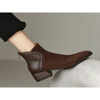 Lacyhop Ženske čizme patentne cipele sa patentnim cipelama Chunky Heel Haljina Bootie Office Prozračne