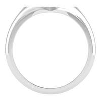 DazzlingRock kolekcija okrugli naglasak bijeli dijamant Solitaire Heart Omladinski osmisli Prsten za žene u 14k bijelo zlato, veličine 5