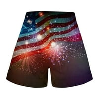 4. jula Američka zastava Štampanje za žene Pejock Žene Atletski kratke hlače Crtes Comfy elastični šarki