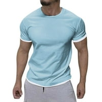 Muška majica s kratkim rukavima pamučne košulje casual crew vrat Regularna fit majica Solid Boja ljetna