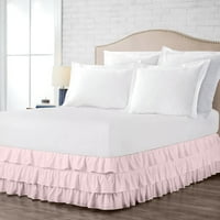 Multi ruffled krevetna suknja ružičasta olimpijska kraljica veličine prilagođena padom, mekani dvostruki čestirani hotelski suknji od mikrovlakana luksuz, jednostavan za brigu o bora i blijedi otpor