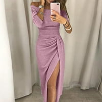 Ženska modna seksi kaiševna haljina u obliku rukavice bez rukava, ružičasta, xxxl