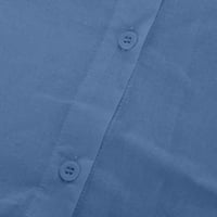 CETHRIO Ljetna haljina - Čvrsta labava dvostruka džepa, dugih rukava od punog pamuka i posteljine kardiganske