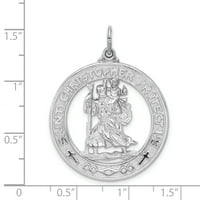 Karat u karasu sterling srebrni polirani finišni završni slovljeni krigirani privjesak za medalju Svetog