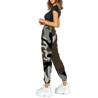 Ženska dukserica džepa pantalona štampana Comfy vježba visokog struka Casual Joggers Hlače XS