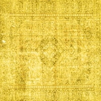 Ahgly Company Zatvoreni kvadrat Perzijske žute tradicionalne prostirke, 5 'kvadrat