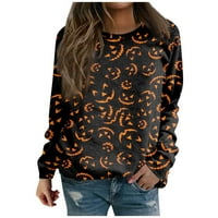 Yubatuo Halloween Dukseri za žene s dugim rukavima Crewneck Loose Fit kostime Đumbir 3xl