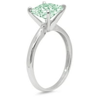 1CT Princess Cut zeleni simulirani dijamant 18k bijeli zlatni godišnjica za angažman prsten veličine
