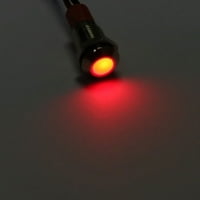 Uxcell 12V 24V metalni crveni indikator lampica za ispiranje ploče LED signal sa kablom, pakovanjem