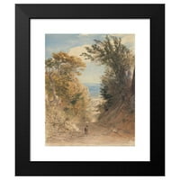 Samuel Palmer Black Modern Framed Museum Art Print pod nazivom - Pogled s brda Rook, Kent