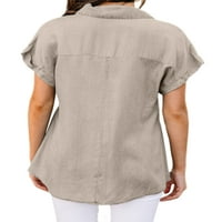 Avamo žene vrhovi bluza s kratkim rukavima V majice za vrat Dame Plain pulover Radna košulja Tunike
