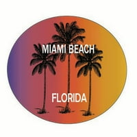 Miami Beach Florida Trendy Suvenir ovalna naljepnica