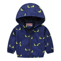 Juebong Baby Jackets Štednja dječaka Dječja dječaka Modni kaput s dugim rukavima Ispisan jakna s kapuljačom