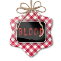 Božićni ukras krv krvi Halloween Red Plaid Neonblond