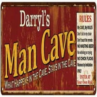 Darryl's Man Cave pravila Crveni metalni znak Poklon 108240004265