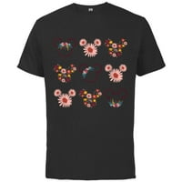 Disney Mickey Mouse Cvijeće i tratinčica - pamučna majica kratkih rukava za odrasle - prilagođeno-crno