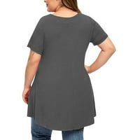 Ženski vrhovi Ženska bluza s kratkim rukavima Ležerne prilike Čvrsti odmor V-izrez TEE Ljetni bluze