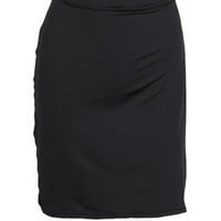 Ljetne haljine za žene Ležerne prilike duboko dubok V-izrez Halter Backlex Slit midi haljina crna s