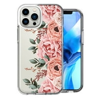Slučaj za Apple iPhone Pro MA Brush Pink Pink Proljeće Cvijeće Peony Rose Poklopac telefona