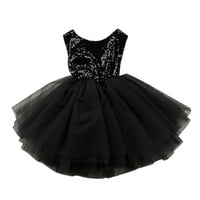 Pimfylm duge haljine za porodičnu haljinu za djevojčice mališane, pročišćene pamučne crne 2 godine