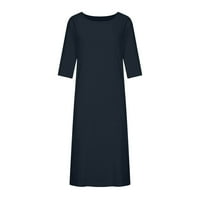 Leesechin ženske haljine klirence okrugli izrez Labavi kratki rukav čvrsti sk-telesna haljina duga haljina