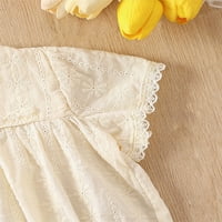 SprifallBaby baby Girls Ljeto kombinezon čipkani oblozi cvjetni vez kratki rukav rukav za mališane za