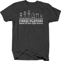 Šahovski igrači znaju svu desno pomiče majicu za velike muškarce 3xl tamno siva