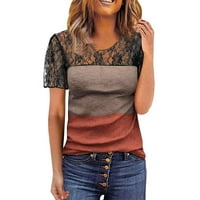 Košulja čipka čvrsta ljetna ovratnica vrhunska kratka rukava, casual ženska bluza zvona