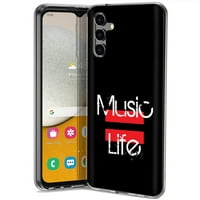 Vibecover tanak futrola kompatibilna za Samsung Galaxy A 5G SM-A136U1, ukupni štitnik Fle TPU, muzika = život