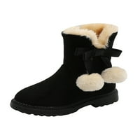 Djevojke otporne na ležerne cipele na otvorenom vanjske zimske cipele zabava na plišanim obloženim čizmama crna 2,5Y