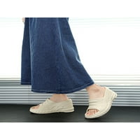 Glookwis Womens Beach Sandal Ljetne sandale Platform klinasto slajdova Dame Lagane klizne klizne papuče