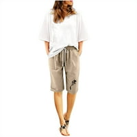 Popust Bermuda kratke hlače za žene Ljeto tiskane pet bodova Velike veličine pamučne pantalone hlače