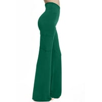 Žene visokog struka Ljetne modne duge hlače Baggy Solid Color Lounge Trendy za žene Yoga teretane Hlače