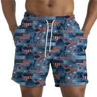 Umitay Workout Shorts Muns Muška dana nezavisnosti Ispiši labavu kratke hlače za plažu s ravnom nogom