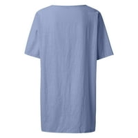Žene V izrez Pulover Čvrsta boja Komforna majica kratkih rukava Torbi za žene plivanje TEE Spande T