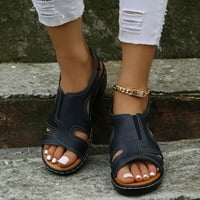 Sandale Jsaierl klina za žene Ležerne prilike ljeto Peep toe Sandale Udobno izdužene sandale Modna vintage