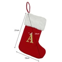 HonRane izdržljiv i luksuzan privjesak za božićne čarape, pletene čarape sa vezenim slovom za božićni