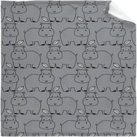 Nosbei Slatko Hipopotamus bacaj ćebe Super mekani fluffni komforni flannel fleece cosy plišana pokrivačica