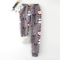 Jednostavne ženske hlače ženske božićne tiskane zimske tople dukseve obložene joggers hlače zvijezda