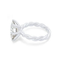 Okrugla rezani laboratorij kreirao je moissine Diamond twisted konot za uključivanje uvijača u 14k bijelo