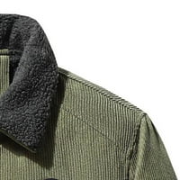 Muški dugi rukav V-izrez Corduroy Showdown rever kratka jakna Čvrsta boja Ležerna pamučna jakna Corduroy