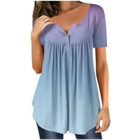 Ženska odjeća Grafički tees kratki rukav okrugli vrat T majica Bluza Summer Plus veličina vrhova svijetloplava
