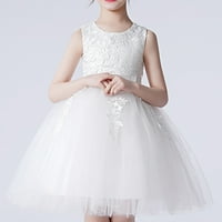 TOSMY Solid Color Ljeto Novo bez rukava za kraljevske mreže za šivanje djevojčica odjeća modna haljina